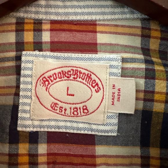 Brooks brothers size large red plaid shirt. - Picture 2 of 2